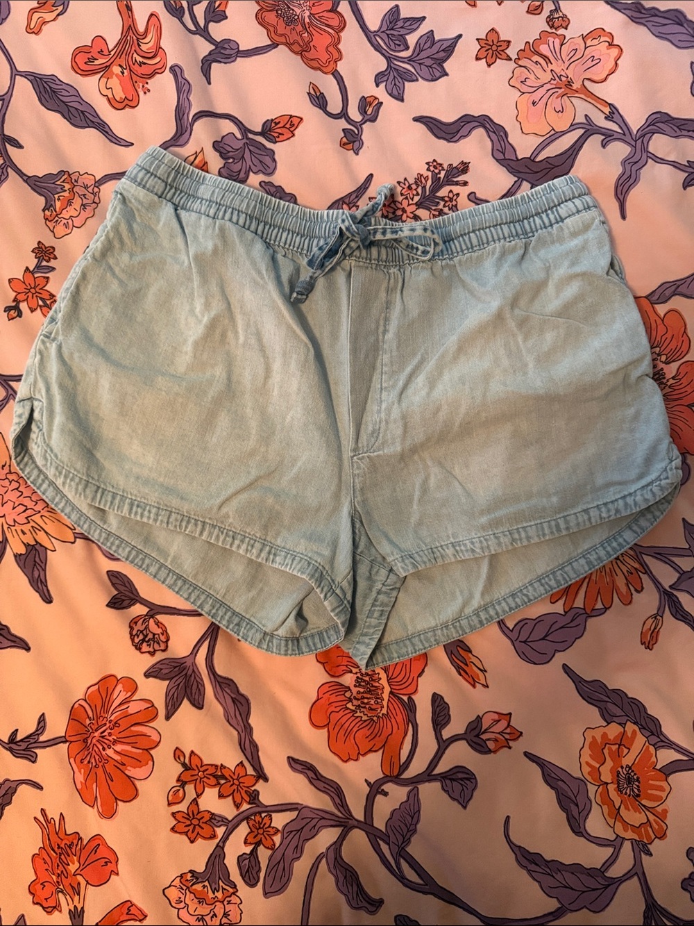 Lightweight denim Drawstring Shorts